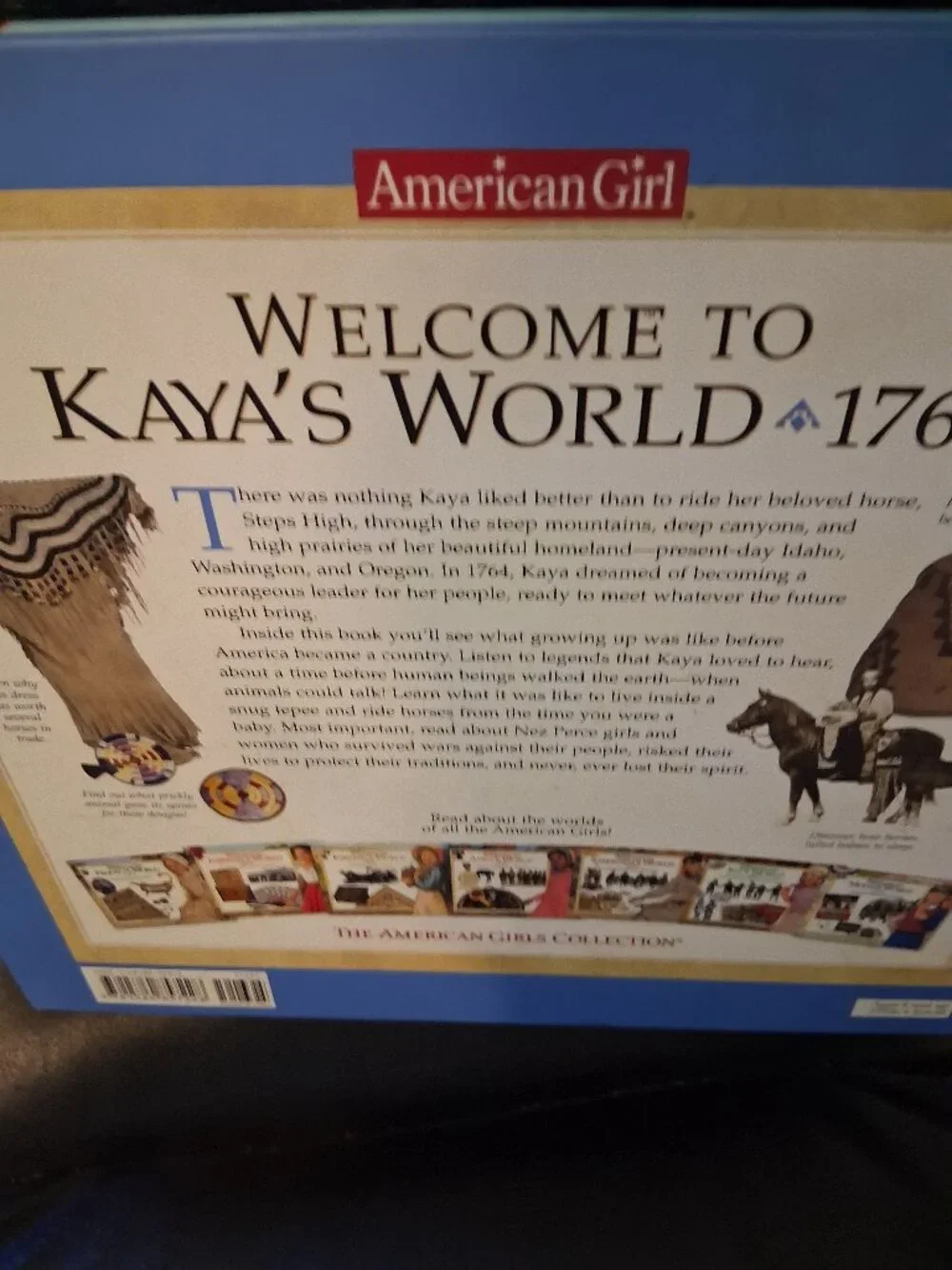 Welcome to Kaya's World book  American Girl Doll.  Native American
